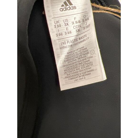 Adidas Women's Plus Size Aeroreact Light-Support Black Sports Bra Size 3X NEW - Picture 3 of 4